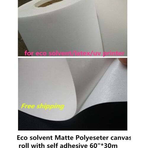 60 inch Latex / Eco Solvent Matte Polyester Backed Self Adhesive Canvas for Mural / Wall Decor