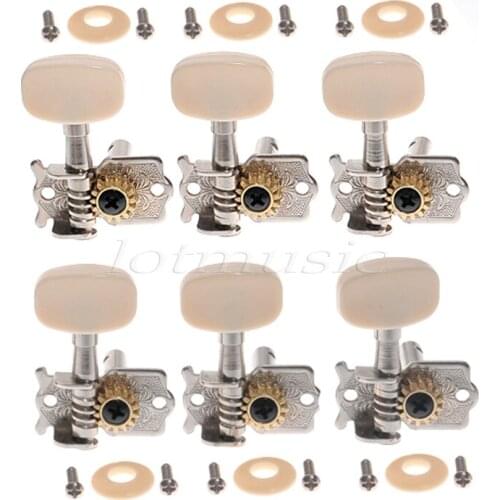6R Nickel Machine Tuners Classical Guitar Tuning Pegs Machine Heads Inline Tuning