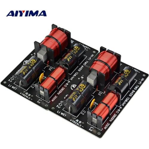 AIYIMA 2PCS 350W Speaker Crossover Treble +Dual Bass 2 Ways Frequency Divider For 4-8Ohm Speaker Filter 12dB 2800Hz 700W