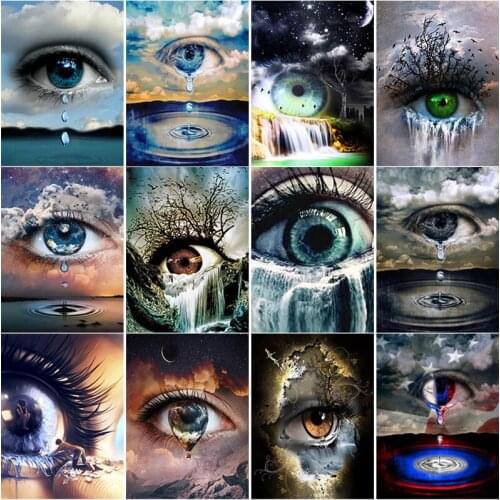 New 5D DIY Diamond Painting Abstract Eyes Diamond Embroidery Scenery Cross Stitch Full Square Round Drill Home Decor Manual Gift