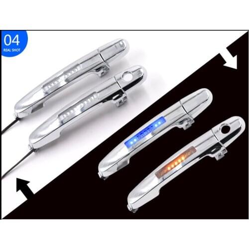 Car Accessories Car modification warning safety door handle LED lights, blue light and yellow light. For Toyota Camry 2006-2011