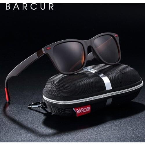 BARCUR Trending TR90 Polarized Sunglasses Women Square eyewear Men Sun glasses Vintage Unisex Goggle Male UV400 Oculos de sol