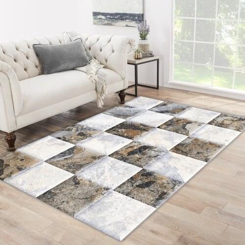 White grey color grey checkered patterned carpet modern carpet living room bedroom rug free shipping soft textured carpet
