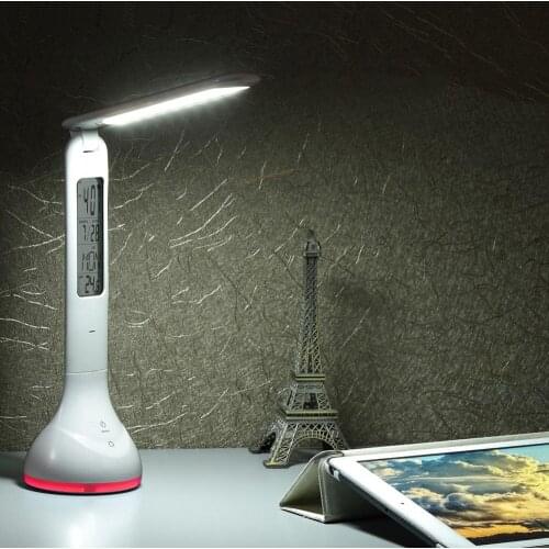 Digital Calendar Led Desk Lamp With 7 Colors Night Light Foldable Rechageable Touch Dimming Office Decoration Led Table Lamps