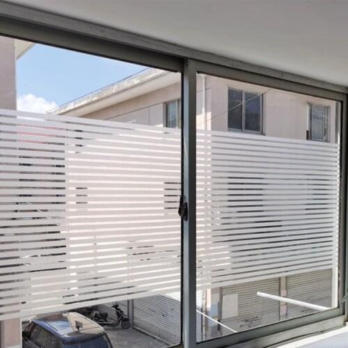 Electrostatic frosted office glass film sliding door partition anti-collision waist line window translucent stripe shutter film
