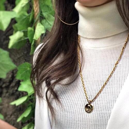 GULCE DERELI, ROUND SYMBOL, PENDANT NECKLACE, CHAIN NECKLACE, GIFT BOX, GOLD/SILVER PLATED