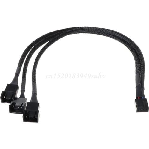 OPEN-SMART 30CM 4Pin to 3 Ways Y Splitter Cable Fan 4 Pin to 3x4Pin/3Pin Extension Cable for PC Computer Laptop Accessories