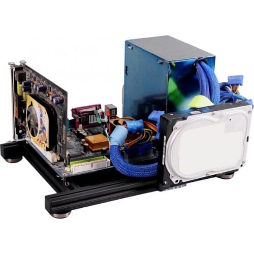 DIY Open Frame PC Case for ITX Mainboard Heat Dissipation Aluminum Alloy Computer Chassis Bare Building Blocks Frame