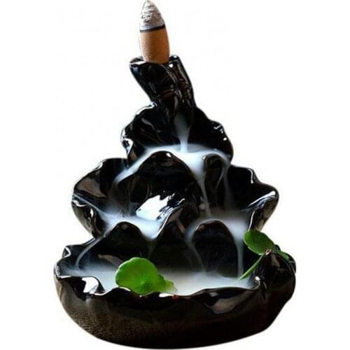Smoke Waterfall Backflow Ceramic Burner Censer with Non-Slip Cushion 50 Incense quemador de incienso
