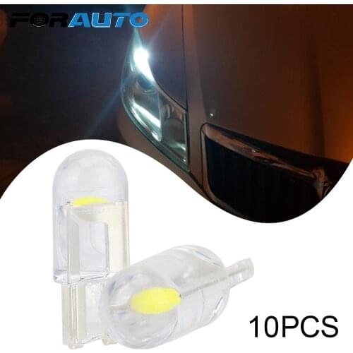 12V W5W Led T10 Car Light Auto Dome Read DRL Bulb COB Glass Car License Plate Lamp 6000K White Ice Blue 10 Pcs Universal