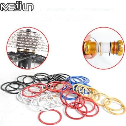 MEIJUN 5Pcs 2mm Mountain Bikes Flywheel Washer Bottom Bracket Center Axis MTB Alluminium Alloy Bicycle Hub Spacer Gasket Spacer