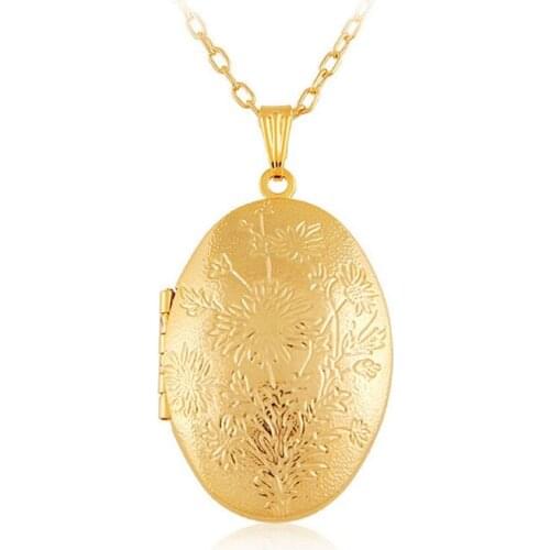 Fashion Lover Photo Gold Locke Pendant Necklace For Women Long Chain Necklace Party Jewlry Best Couple Gift