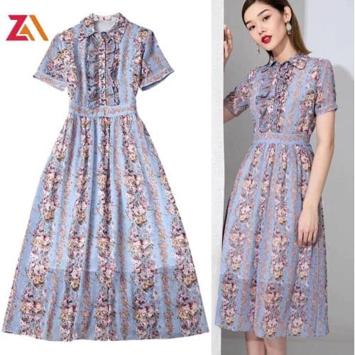 Fashion Chic Ruched midi dresses for women summer office work floral casual streewear traf basic french zevity dress women robes