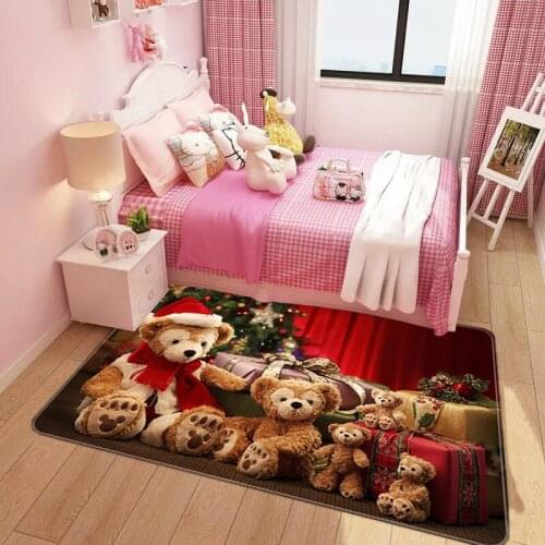Cartoon 3D Christmas Area Rugs new Year Game Floor Mats Home Decor Carpets for Living Room Bedroom Kids Play Rug Christmas gift