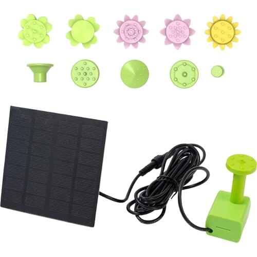 7V/1.4 W Solar Fountain Pump with 14 Different Spray Pattern Heads Water Cycling No Electricity Required for Pond BirdBath