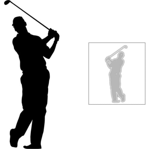 2020 New Hot DIY Back View Boys Play Golf Ball Cue Embossing Metal Cutting Dies and For Scrapbooking Foil Cut Craft No Stamps