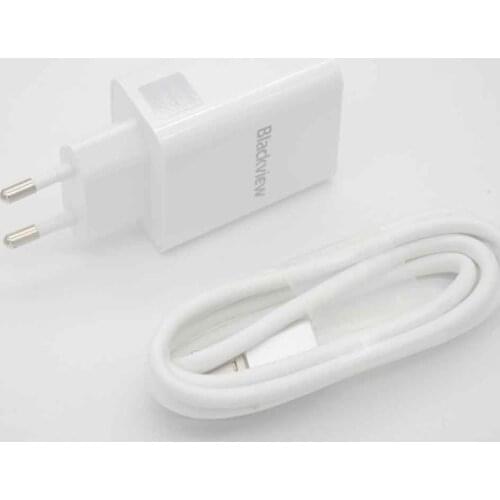 Original New Travel Charger + USB Cable USB Line For Blackview P10000 Pro Smartphone 11000mAh 5V/5A FHD MTK6763 Octa Core