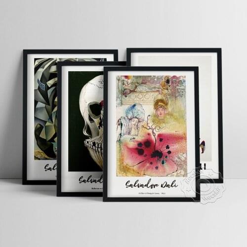 Salvador Dali Poster, Ballerina In A DeathS Head Wall Stickers, Dali Surrealism Wall Art, Microphysical Madonna Wall Painting