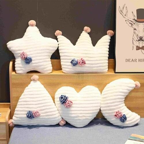 Heart Star Plush Throw Cushion Soft Decorative Pillow for Sofa Bed Stuffed Sleeping Toys Birthday Gift for Kids
