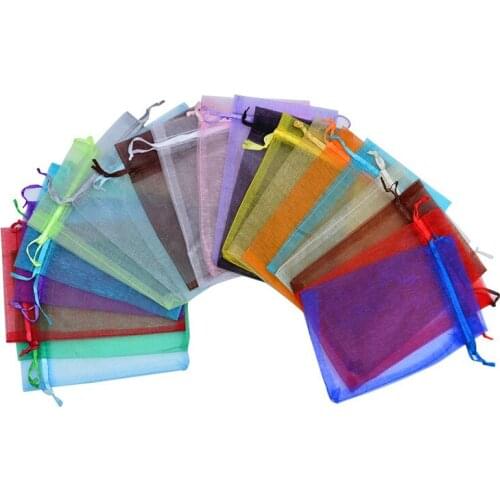 10pcs/lot Multi Sizes Organza Gift Bag Jewelry Packaging Bag Wedding Party Decor Favors Drawable Gift Bag&Pouches Baby Shower