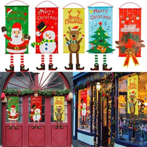 Christmas Door Hanging Decor Merry Christmas Decorations for Home Garland Pendant Christmas Ornaments Xmas Gifts New Year 2022