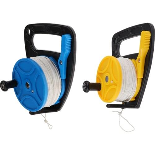 Underwater Scuba Diving Wreck Reel Line with Plastic Handle 150ft Line for Underwater Wreck Cave Dive Snorkeling