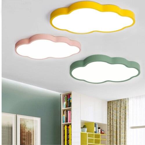 Macaron color Nordic geometric polygon wrought iron led ceiling lamp personality creative living room bedroom dining room lamp