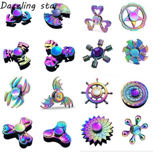 Hand Spinner EDC Fidget Spinner Metal Rainbow Spiner Anti-Anxiety Toy for Spinners Focus Relieves Stress ADHD Finger Spinner