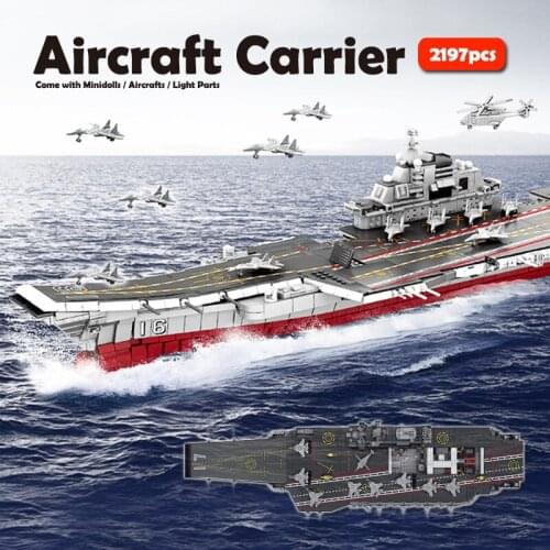 CB 2197pcs Aircraft Carriers Building Blocks Military Battle Ship Warship Cruiser Bricks Set Children DIY Toys Model Gift