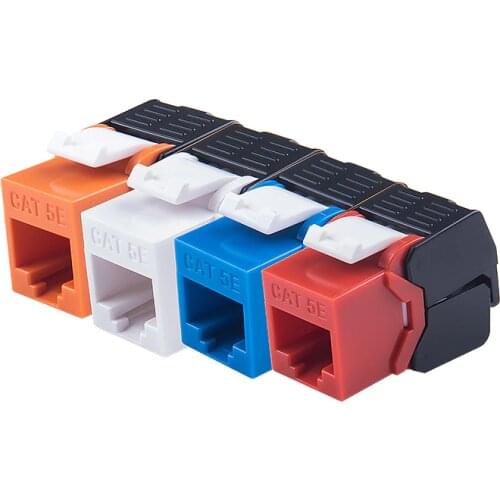 1000Mbps Ethernet RJ45 CAT 5e Colorful Keystone Jacks Toolless Type Network Modules Tool-Free Connection 4 Colors For Optional