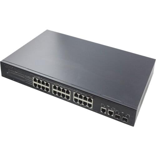 HY5 power pin IEEE802.3af/at active poe switch 24 port 1U 19" rack mount power supply network poe 400w with 2 gigabit sfp/rj45