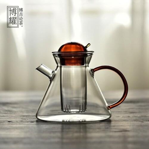 Glass Modern Teapot Simple Handle Single Fruit Japanese Handmade Teapot Nordic Style Theire En Verre Tea Set Tools DE50CH