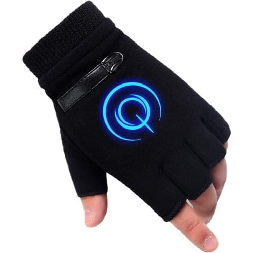 Luminous Winter Anime Naruto Gloves Fate/stay Night Half Finger Couple Cartoon Fate Zero Mitten Black Unisex Cosplay Gift