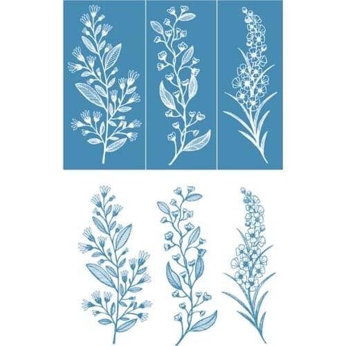 X6HD Leaf Flower Self-Adhesive Silk Screen Printing Stencil Reusable Sign Stencils for Painting on Wood DIY Decoration