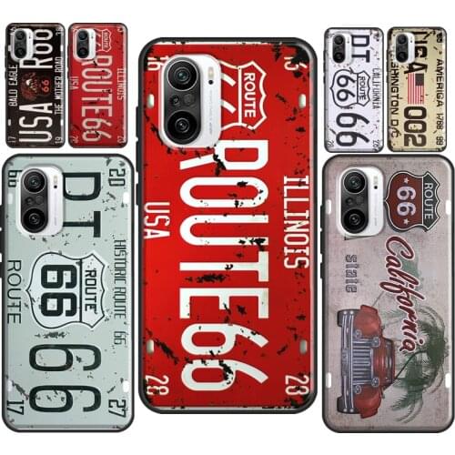 Route 66 Retro Vintage License For POCO F3 M3 POCO X3 Pro Case For Xiaomi Mi 11 Lite Note 10 Mi 9T 10T Pro Back Cover
