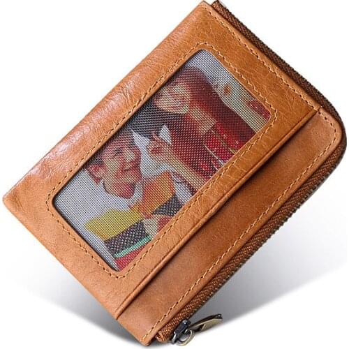 Genuine leather Vintage cardholder Multi function small purses for bank cards portable mini SD card case Casual Coin Card wallet