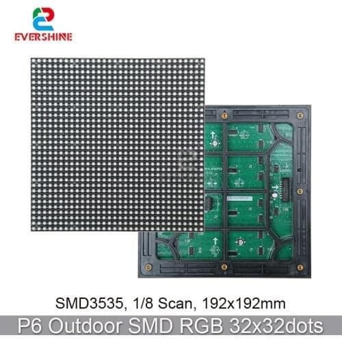 High Brightness 27777Pixel Density LED Panel Modue P6 Outdoor Full Color Matrix 192x192mm Display Screen