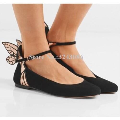 New Butterfly Wings Woman Flat Shoes Spring Fashion Design Angel Wings Single Shoes Sexy Female Casual Shoes Dropship