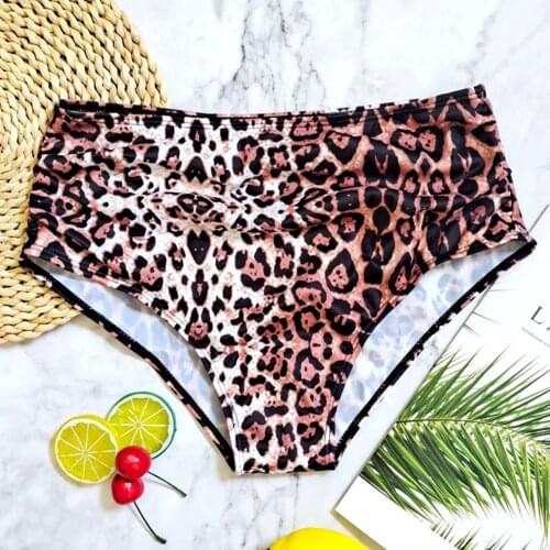 Leopard Thong Bikini Brazilian Swimwear Women Swimming Bottom Briefs One Piece Swimsuit Panties Underwear Bathing Thong #YJ