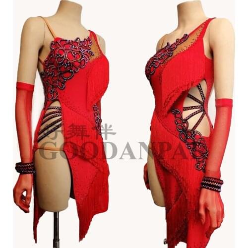 Latin dress Dance Dress women latin dance costume for competition latin dance red dress for girls latin dance dress