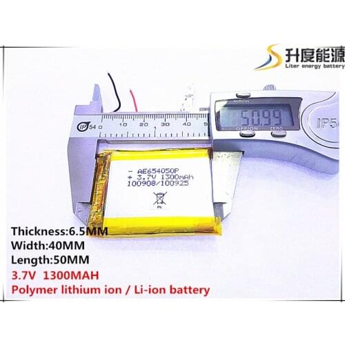1pcs [SD] 3.7V,1300mAH,[654050] Polymer lithium ion / Li-ion battery for TOY,POWER BANK,GPS,mp3,mp4,cell phone,speaker