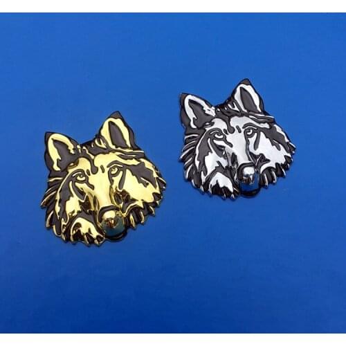 1X New 3D Metal Wolf Head Car Sticker Logo Auto Emblem Motorcycle Sticker Car Styling for Ford Lada Mazda Kia Fiat Bmw