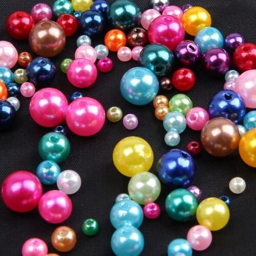 200-2000pcs Wholesale 4 6 8 10mm Spacer Ball Round Plastic Acrylic Imitation Pearl ABS Beads for Jewelry Making DIY Bracelet