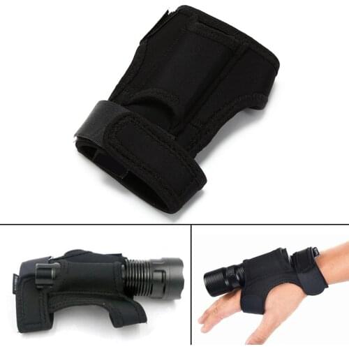 2021 Hand Arm Mount Strap Durable Hand Free Light Holder Glove Underwater Scuba Diving Outdoor Torch Flashlight Holster