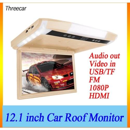 2021 Newest 12.1 / 10.4 "TFT LCD 1080P Car Monitor Roof Mount Car Monitor with MP5 Player USB SD Car Ceiling Monitor