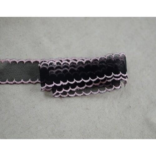 6 Meters/lot Width 2cm Black Pink Lace Ribbon Fabric Handmade DIY Clothes Skirt Sewing Craft Decoration Lace Trim
