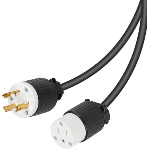 JORINDO American standard power cord male to female for NEMA L5-30P plug to 5-15R socket ,15A/30A 125V