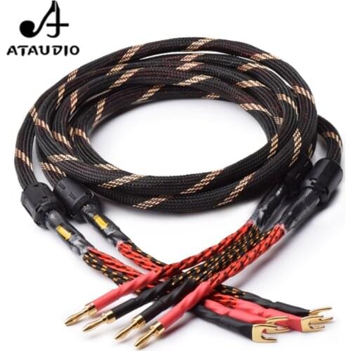 ATAUDIO Hifi Speaker Cable Hi-END 4N OFC Speaker Cable with banana and Y plug
