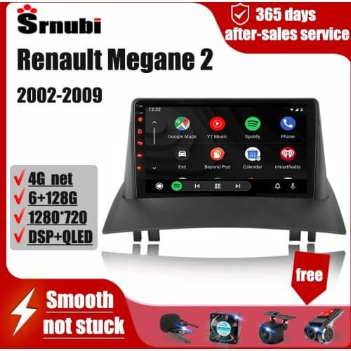 For Renault Megane 2 2002 - 2009 Android Carplay Auto Car Radio Multimedia Video Player 2 Din Navigation GPS DVD stereo speakers