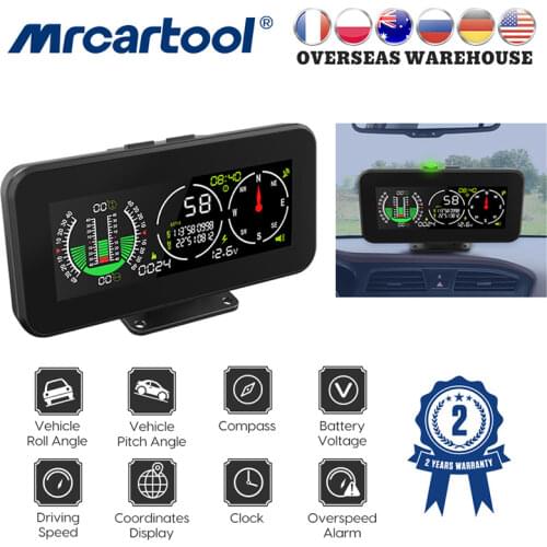 MR CARTOOL M60 Car Compass Inclinometer Speedometer GPS Speed Slope Digital Meter Auto Off Road Accessories